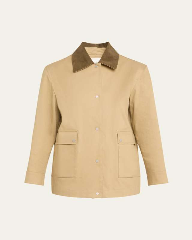 Suede Collar Utility Jacket